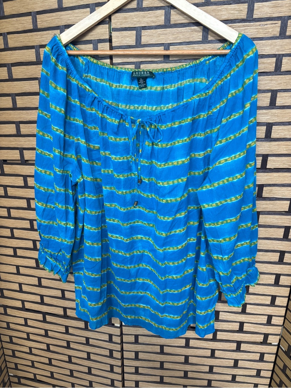 Lauren Ralph Lauren blue blouse size xl